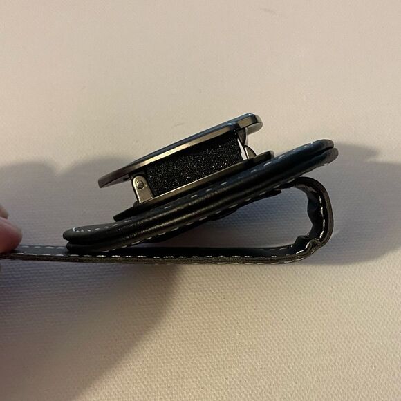 BMW Motorsports Logo Sunglass Holder for Car Black PU Leather NWT - Picture 6 of 11